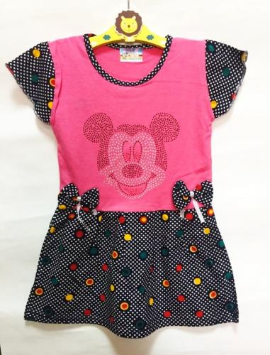Платье на 3-4 года, Минни, ярко-розовое в Slonenok.kz